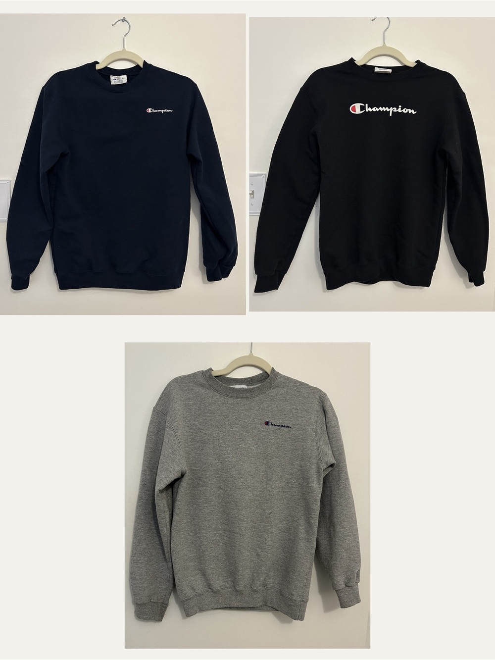 Champion Crewneck Sweatshirts in Black and Gray - Kids